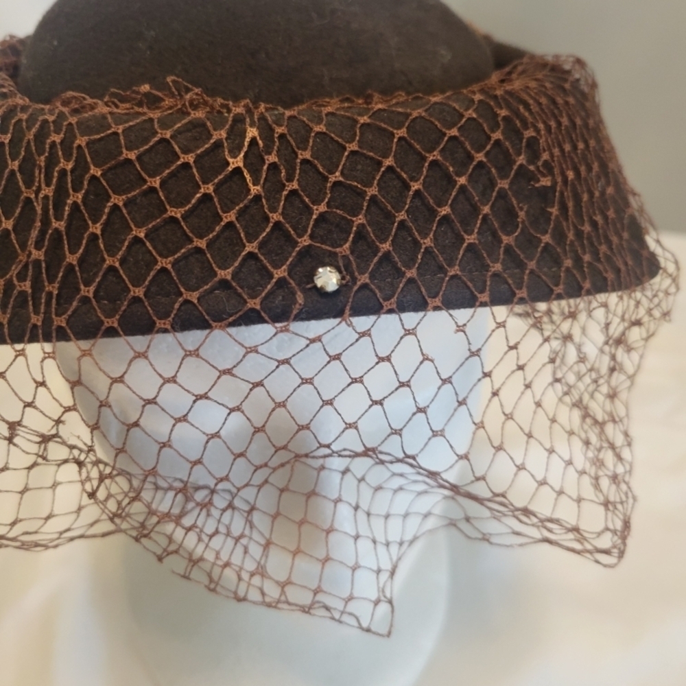 Elegant Brown Veil Hat